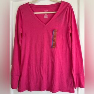 Mossimo Long Sleeve V-Neck Pink